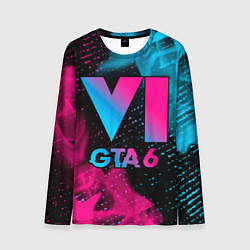 Лонгслив мужской GTA 6 - neon gradient, цвет: 3D-принт