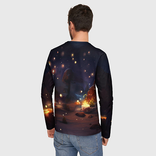 Мужской лонгслив Дракон амурный искоркогонь / 3D-принт – фото 4