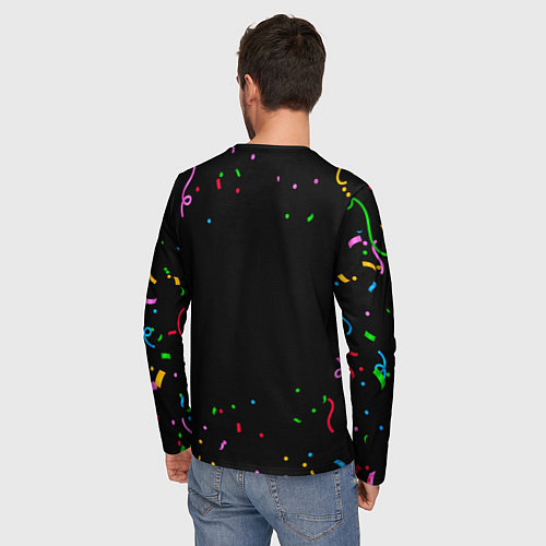 Мужской лонгслив Праздничный Глеб и конфетти / 3D-принт – фото 4