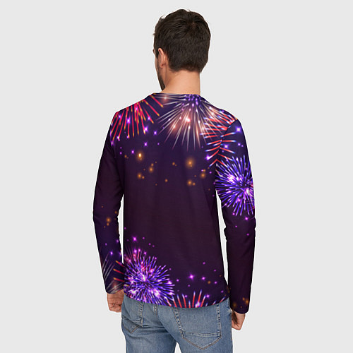 Мужской лонгслив Праздничный парикмахер: фейерверк / 3D-принт – фото 4