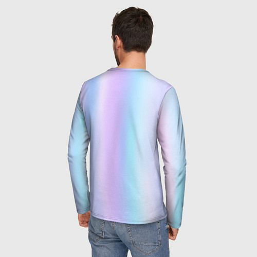Мужской лонгслив Градиент матовый светлый / 3D-принт – фото 4