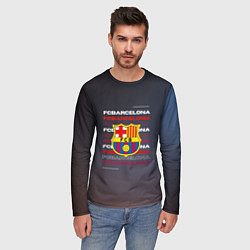 Лонгслив мужской Логотип футбольный клуб Барселона, цвет: 3D-принт — фото 2