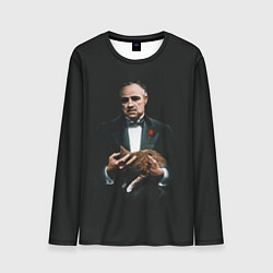 Лонгслив мужской Крестный отец и кот, цвет: 3D-принт