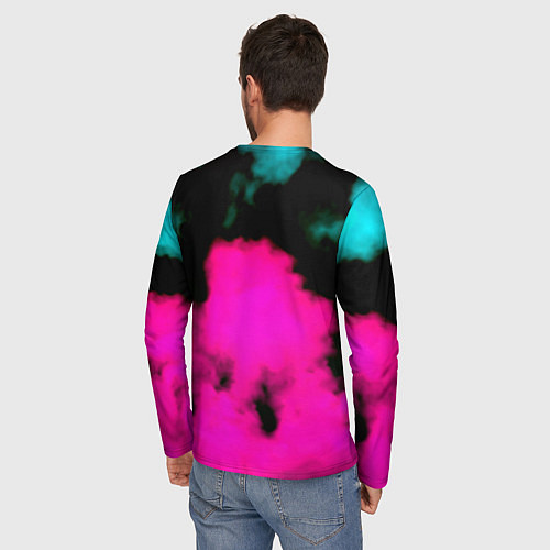 Мужской лонгслив Монстр хантер неоновые фон / 3D-принт – фото 4