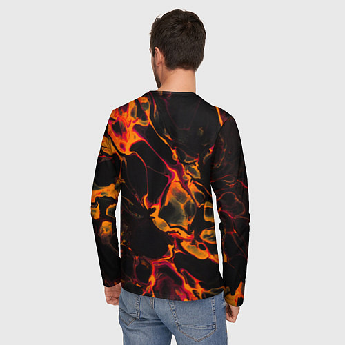 Мужской лонгслив Coldplay red lava / 3D-принт – фото 4