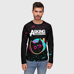 Лонгслив мужской Asking Alexandria - rock star cat, цвет: 3D-принт — фото 2
