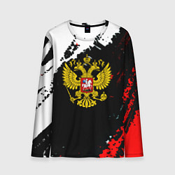 Лонгслив мужской Россия герб текстура краски, цвет: 3D-принт