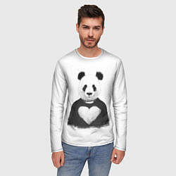 Лонгслив мужской Love panda, цвет: 3D-принт — фото 2