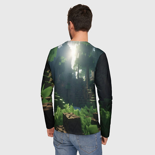 Мужской лонгслив Minecraft logo world / 3D-принт – фото 4