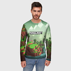 Лонгслив мужской Minecraft logo квадратный мир игры, цвет: 3D-принт — фото 2