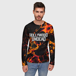 Лонгслив мужской Hollywood Undead red lava, цвет: 3D-принт — фото 2