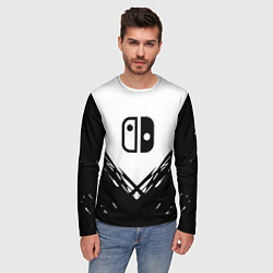 Лонгслив мужской Nintendo краски лого, цвет: 3D-принт — фото 2