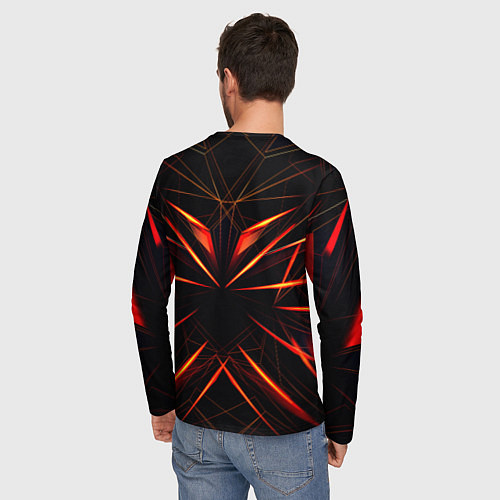 Мужской лонгслив Оранжевый хрусталь / 3D-принт – фото 4