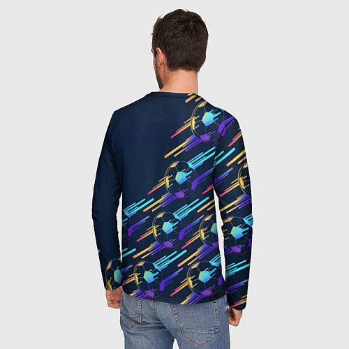 Мужской лонгслив Bayer 04 градиентные мячи / 3D-принт – фото 4