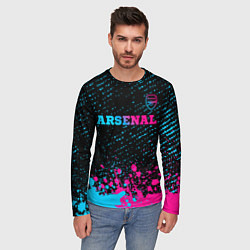 Лонгслив мужской Arsenal - neon gradient посередине, цвет: 3D-принт — фото 2