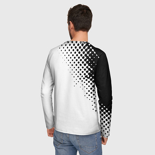 Мужской лонгслив Juventus sport black geometry / 3D-принт – фото 4