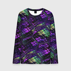 Лонгслив мужской Бабочки в фиолетовом креативном узоре, цвет: 3D-принт
