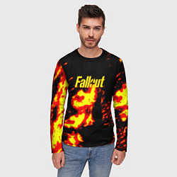 Лонгслив мужской Fallout огнненое лого, цвет: 3D-принт — фото 2