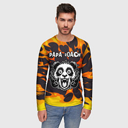 Лонгслив мужской Papa Roach рок панда и огонь, цвет: 3D-принт — фото 2