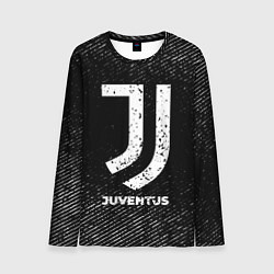 Лонгслив мужской Juventus с потертостями на темном фоне, цвет: 3D-принт