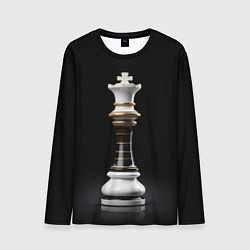 Лонгслив мужской Белый король - шахматы, цвет: 3D-принт
