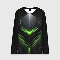 Мужской лонгслив Green and black abstract style