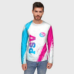 Лонгслив мужской PSV neon gradient style вертикально, цвет: 3D-принт — фото 2