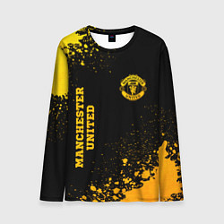 Мужской лонгслив Manchester United - gold gradient вертикально