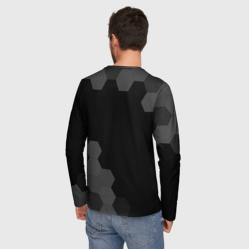 Мужской лонгслив Manchester United sport на темном фоне вертикально / 3D-принт – фото 4
