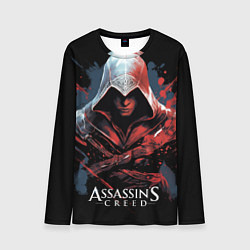 Мужской лонгслив Assassins creed красная краска