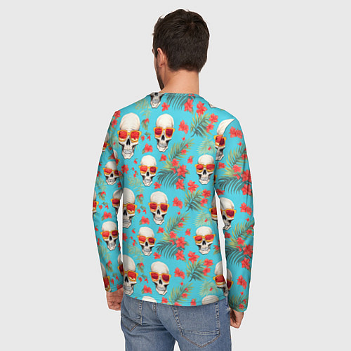 Мужской лонгслив Черепа и отпуск / 3D-принт – фото 4