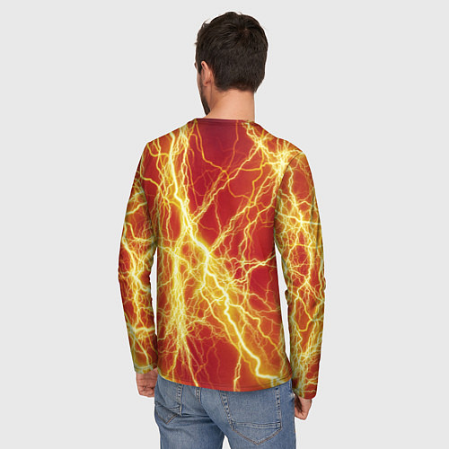 Мужской лонгслив Lightning strikes / 3D-принт – фото 4