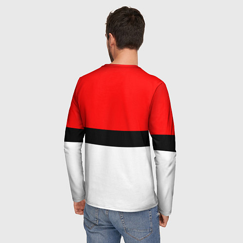 Мужской лонгслив Pokeball texture / 3D-принт – фото 4