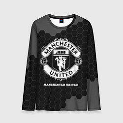 Лонгслив мужской Manchester United sport на темном фоне, цвет: 3D-принт