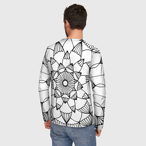 Мужской лонгслив Мандала узор ракушка / 3D-принт – фото 4