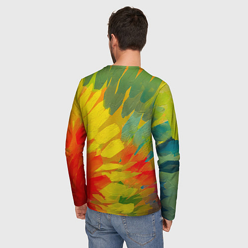 Мужской лонгслив Абстракция цветение акрил / 3D-принт – фото 4