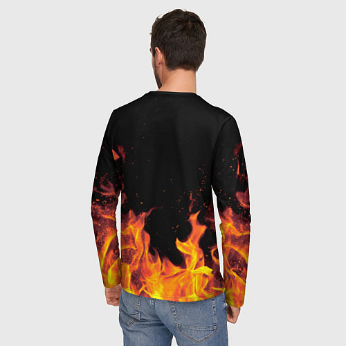 Мужской лонгслив Влад - имя в огне / 3D-принт – фото 4