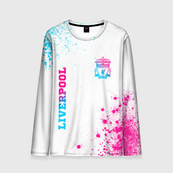 Мужской лонгслив Liverpool neon gradient style вертикально