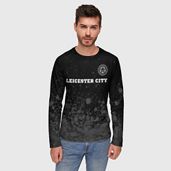 Лонгслив мужской Leicester City sport на темном фоне посередине, цвет: 3D-принт — фото 2