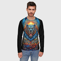 Лонгслив мужской Суровый русский медведь, цвет: 3D-принт — фото 2