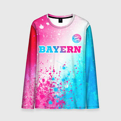 Лонгслив мужской Bayern neon gradient style посередине, цвет: 3D-принт