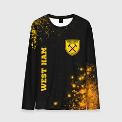 Лонгслив мужской West Ham - gold gradient вертикально, цвет: 3D-принт