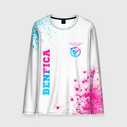 Лонгслив мужской Benfica neon gradient style вертикально, цвет: 3D-принт