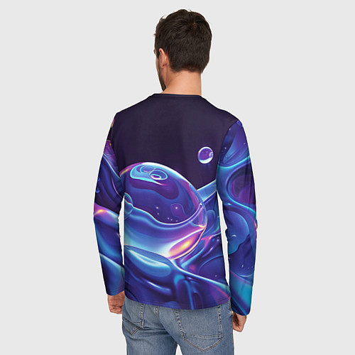 Мужской лонгслив Космические мыльные пузыри / 3D-принт – фото 4