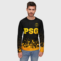 Лонгслив мужской PSG - gold gradient посередине, цвет: 3D-принт — фото 2