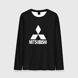 Лонгслив мужской Mitsubishi logo white, цвет: 3D-принт