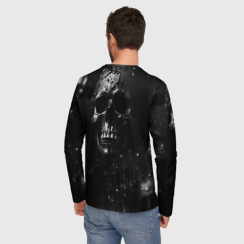 Мужской лонгслив Черепа на темном фоне / 3D-принт – фото 4