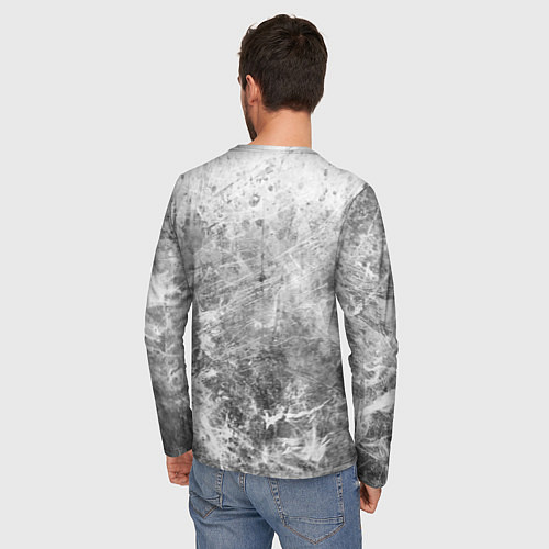 Мужской лонгслив Серый волк на абстрактном фоне / 3D-принт – фото 4