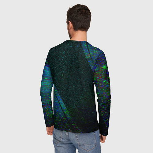 Мужской лонгслив OneRepublic glitch blue / 3D-принт – фото 4