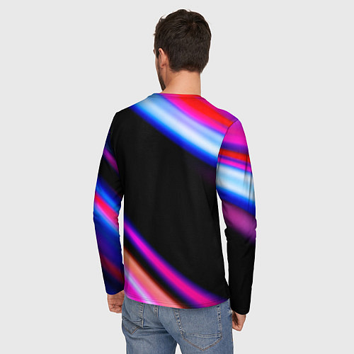 Мужской лонгслив Foo Fighters neon rock lights / 3D-принт – фото 4